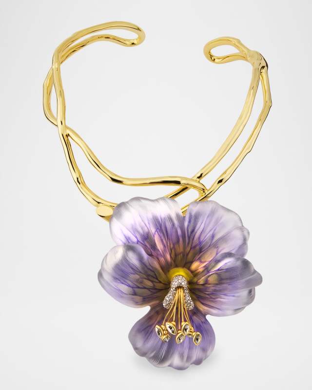 Pansy Lucite Vine Collar